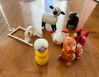 VINTAGE FISHER PRICE LITTLE PEOPLE - SHEEP, PIG, DOG, HEN, ROOSTER, LADY ...