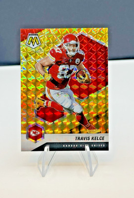 2021 Panini Mosaic- Travis Kelce #4 Reactive Yellow Prizm Kansas City Chiefs