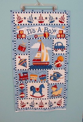 MODA FABRICS IT'S A BOY QUILT WALLHANGING COTTON FABRIC PANEL