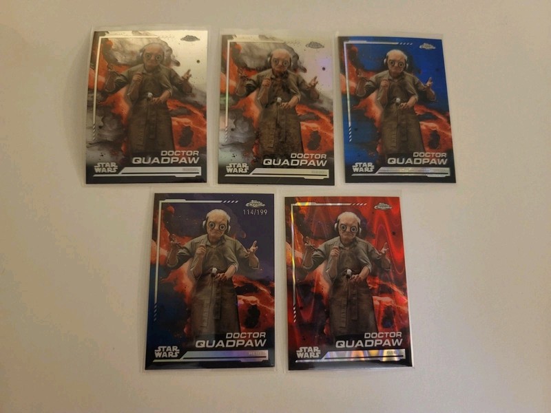 2024 Topps Chrome Star Wars Doctor Quadpaw #91 red, blue, aqua#, rainbow 