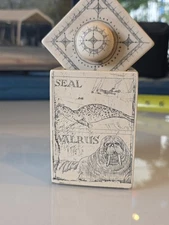 Vintage Scrimshaw Style Polar Bear Canister Jar Arctic Wildlife Ceramic Decor