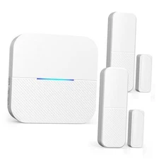  Door Alarms When Opened Wireless Ring Chime 1 Door Chime-2 Door Sensor White