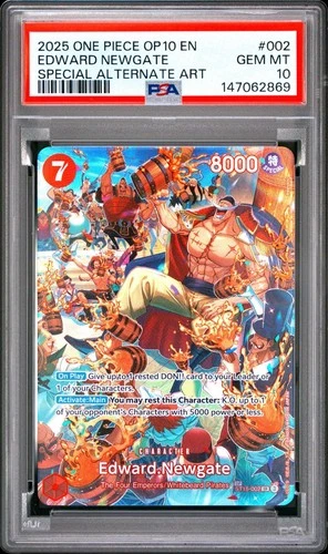 2025 ONE PIECE ST15-002 OP10 ROYAL BLOOD EDWARD NEWGATE WHITEBEARD  PSA 10
