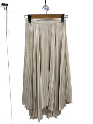 POLO RALPH LAUREN Long Skirt XS Polyester White Solid Color 2FxMLTJQ