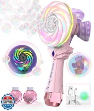 Bubble Wand for Kids Girls, Bubble Machine with Color-Changing LE