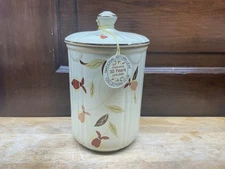 Hall China Jewel Tea Autumn Leaf Canister w/ Lid NALCC 30 Yrs 1978-2008 MINT!!