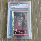 Fleer 1987-88 Michael Jordan Sticker #2 Chicago Bulls PSA 8 Graded Basketball