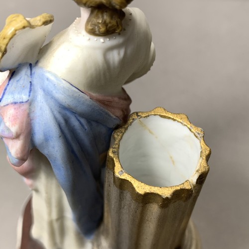 Ancien vase déversement porcelaine biscuit art nouveau allemand femme allégorique - Photo 8/11