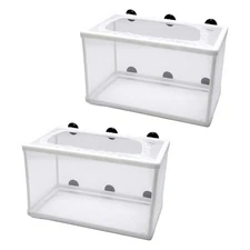2 Pack Fish Tank Breeder Net,Fish Isolation Breeding Hatching Box, Plastic Fr