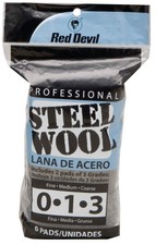 Red Devil 3332 Steel Wool Multi Grade (Pack of 6) 6 Pads, Gray