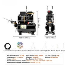Airbrush Kit, Dual Fan Air Compressor Professional Airbrushing System Airbrushes