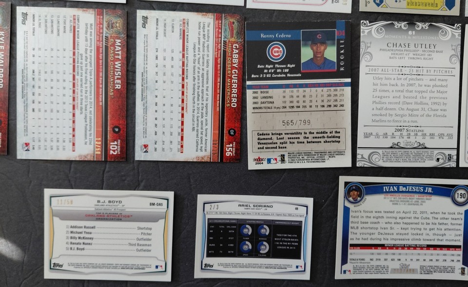 HUGE 43 Card Baseball Lot All Serial Numbered #'d /25 /50 /3 Wainwright ...