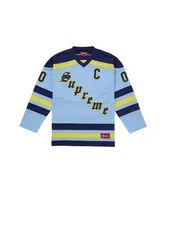 Brand New-Supreme Fire and Ice Hockey Jersey Light Blue Size Small IN HAND‼️