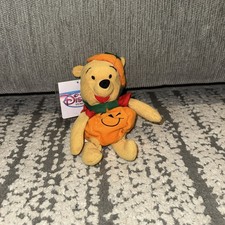 The Disney Store Mini Bean Bag Pumpkin Pooh 8  Winnie The Pooh