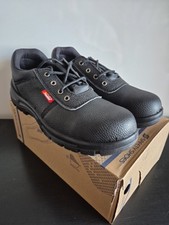 Image of MENS STEEL TOE CAP SAFETY WORK SHOES Black (New In Box) SIZE 9