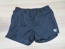 Vintage Adidas Shorts Mens Large Black Nylon Trefoil Logo Soccer Running