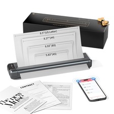 0302 Portable Printer, Inkless, WiFi/Bluetooth/USB, A4/US Letter/B5/A5, 4x6 T...