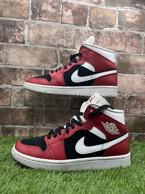 Air Jordan 1 Mid BQ6472-601 Sneaker Damen UK 5 Gym Rot Leder Lifestyle Schuhe