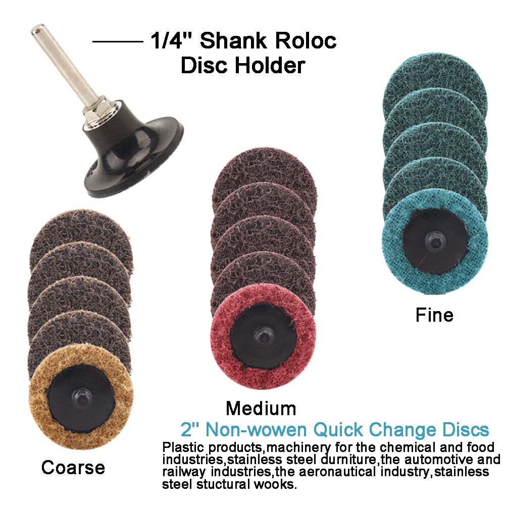 81Pcs 2" 50mm Type R Roll Lock Quick Change Discs Die Grinder Sanding