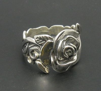 Sterling Silber Ring Solide Punziert 925 Blume Rose handgemacht Empress