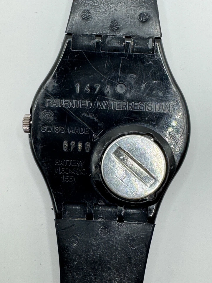 VINTAGE SWATCH WATCH SPOT FLASH BLACK GB414 TESTED WORKING NEW BATTERY - Image 3 of 4