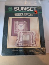 Sunset Needlepoint Kit Lace Ribbons 6321 Sealed Cross Stitch 12  x 12  
