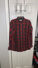 Vintage LL Bean Shirt Mens Size Large Plaid Flannel Button Down Made In USA