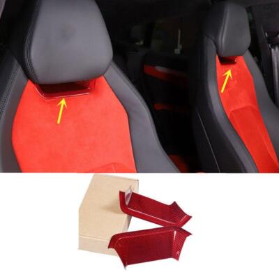 2x Red Carbon For Lamborghini URUS 18-2024 Seat headrest Front Panel cover Trim