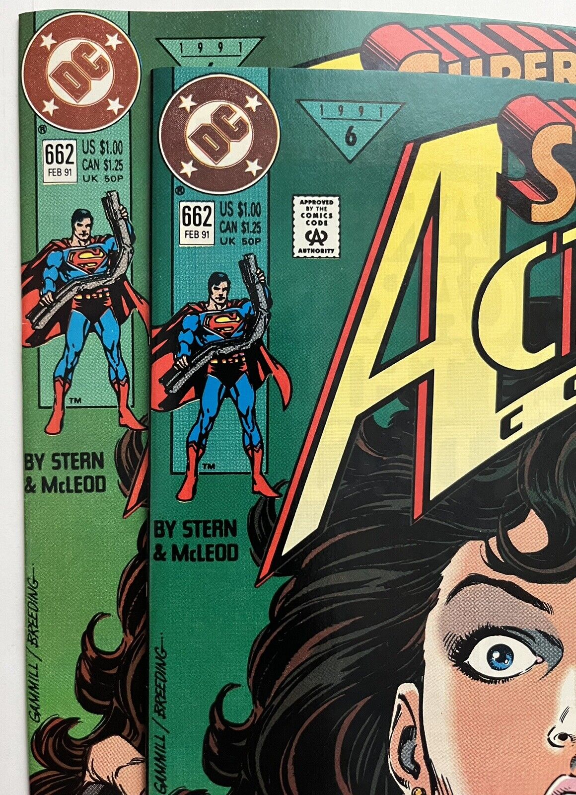 Superman In Action Comics #662 - 2 Book Set Printing Error Off Color, Near Mint