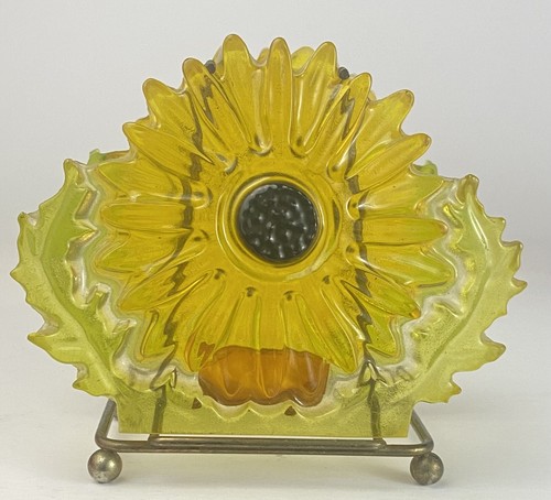 Late 1960's Jul Tone of California Mod Retro Lucite Sunflower Napkin Holder