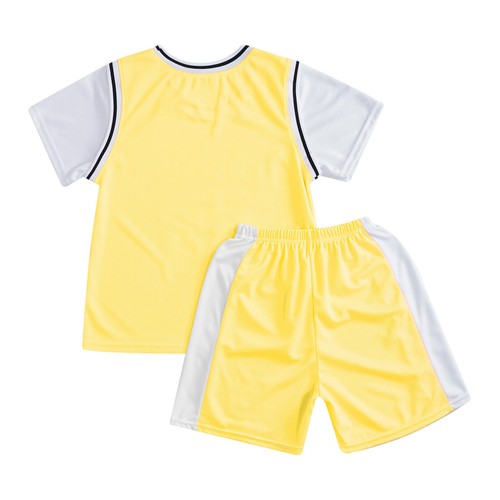 Kids Boys Suit Basketball Set T-shirt Outfits Contrast Color Round Neck Sport - Picture 37 of 48