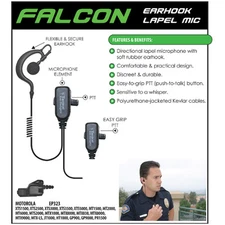 Tactical Ear Gadgets FALCON Lapel Mic for Motorola XTS Series Radios (See List)