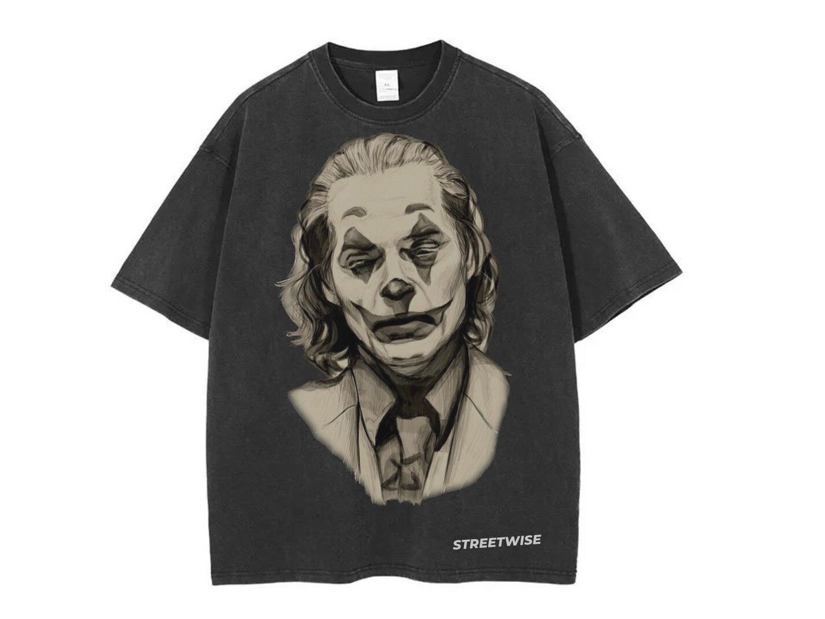 Unisex Washed T-Shirt Oversized Streetwear Movie 2023 Coringa - Main Image