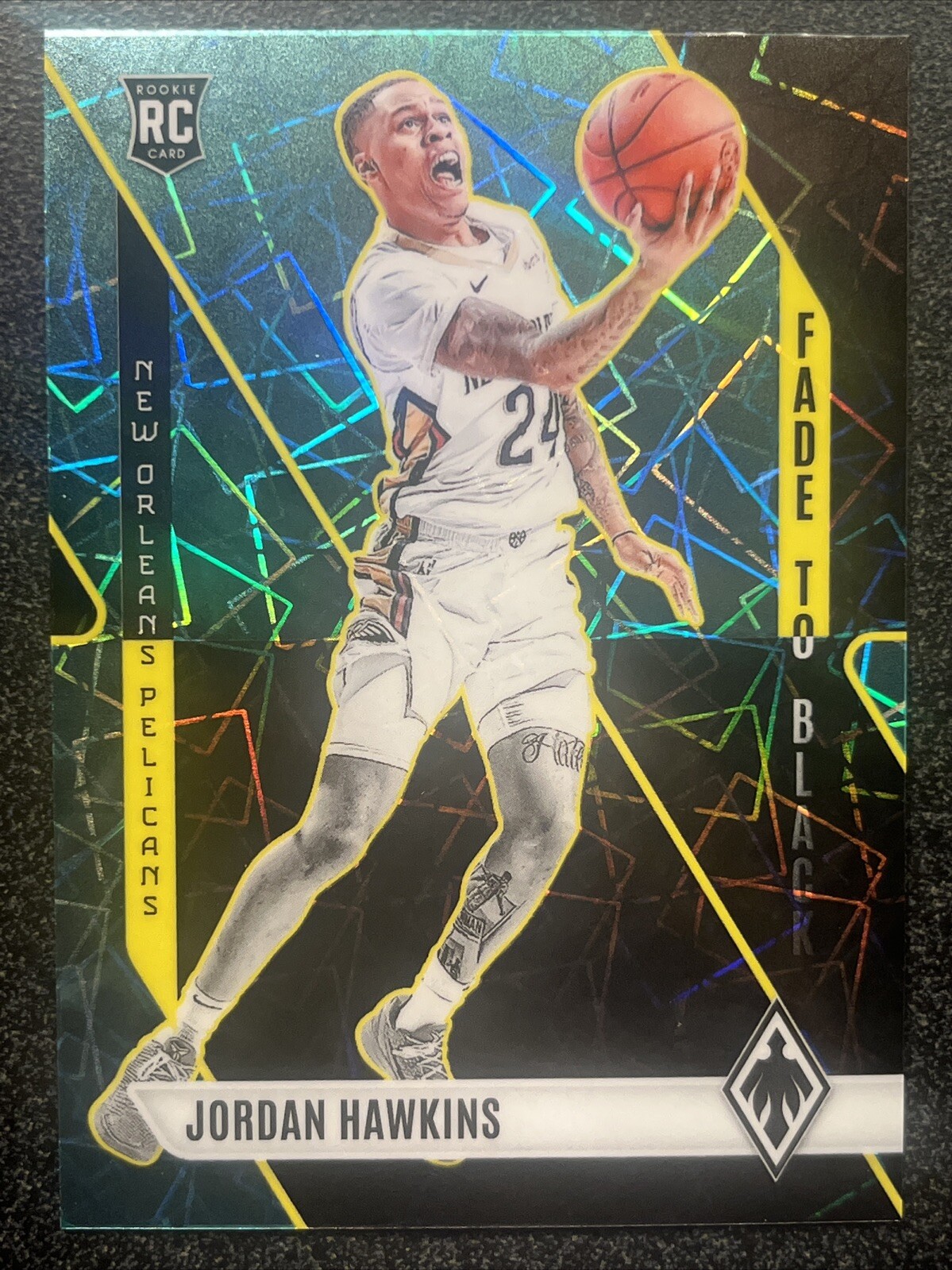 2023-24 Phoenix Teal Velocity Laser Prizm Jordan Hawkins Fade to Black Rookie RC