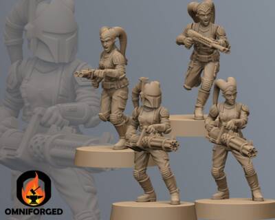 Female Freedom Fighters Scatter and Heavy Star Wars Legion Miniature 3D Printed
