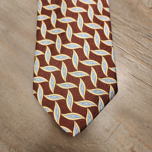 Robert Talbott Tie 100% Silk Brown Blue USA $120