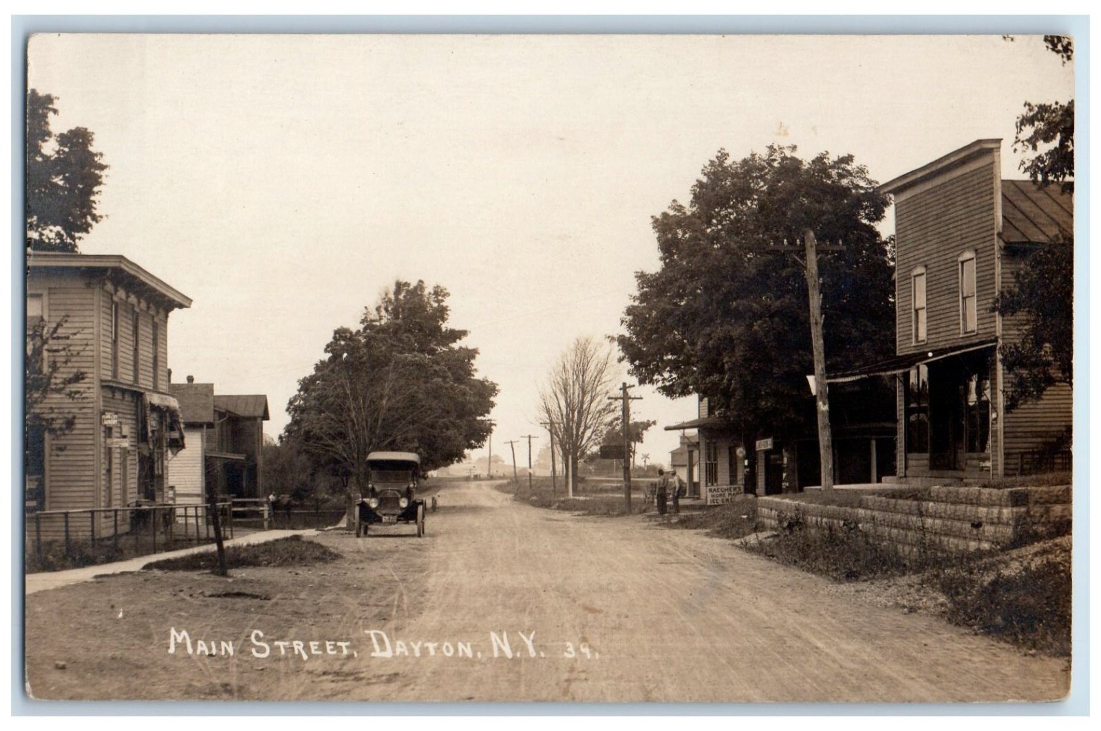 c1910's Main Street Post Office Ice Cream Delevan NY RPPC Photo Antique