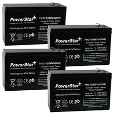 4x 12V 7Ah SLA Battery for ENDURING 6-DW-7, Power Wheels replaces UB1270, UB1280