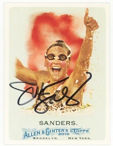 2010 -SUMMER SANDERS- GUARANTEED Signed/Autograph ALLEN & GINTER Olympics Card