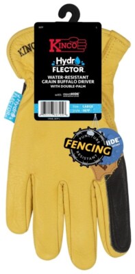 KINCO 387P-L  FENCING GLOVES LARGE PUNCTURE RESISTANT BUFFALO GRAIN