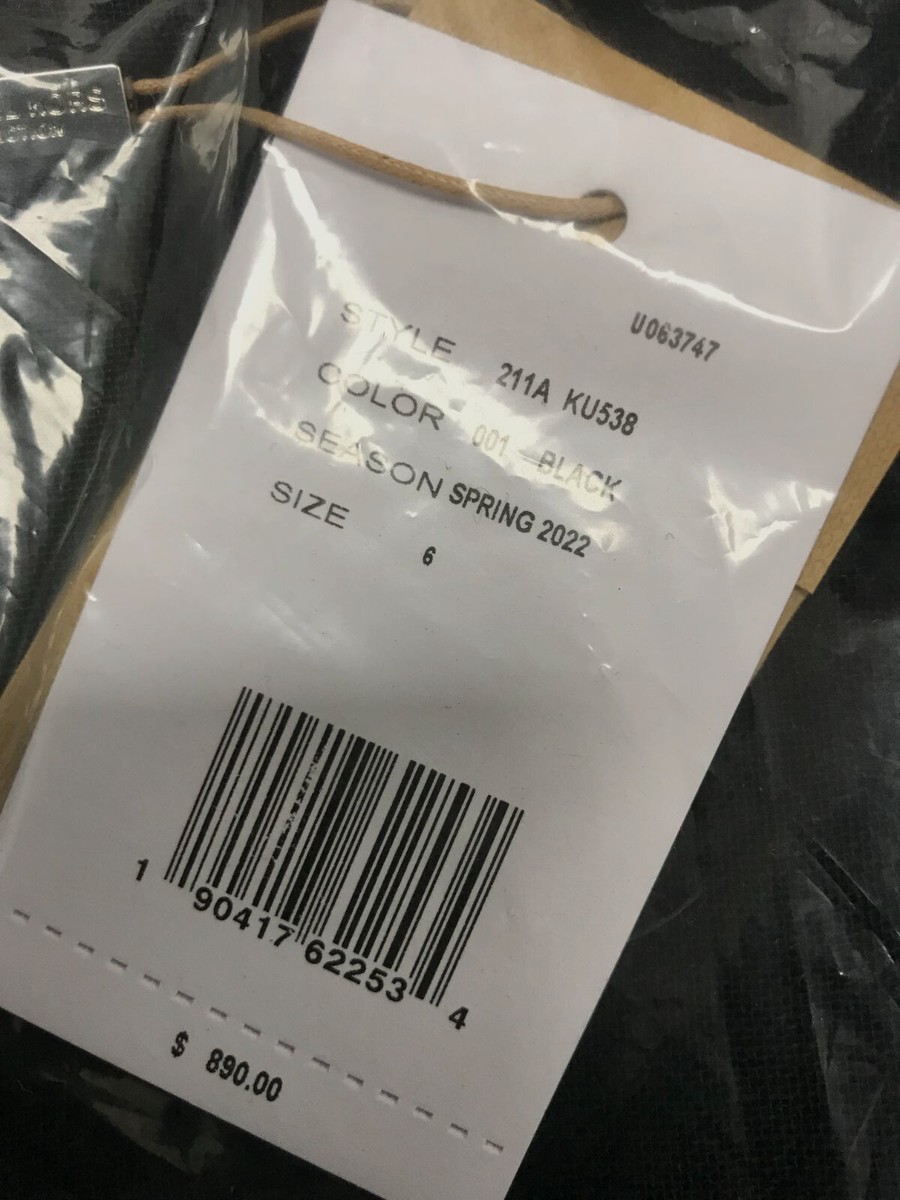 $890 Michael Kors Collection Women's Black Mid Rise Straight Linen