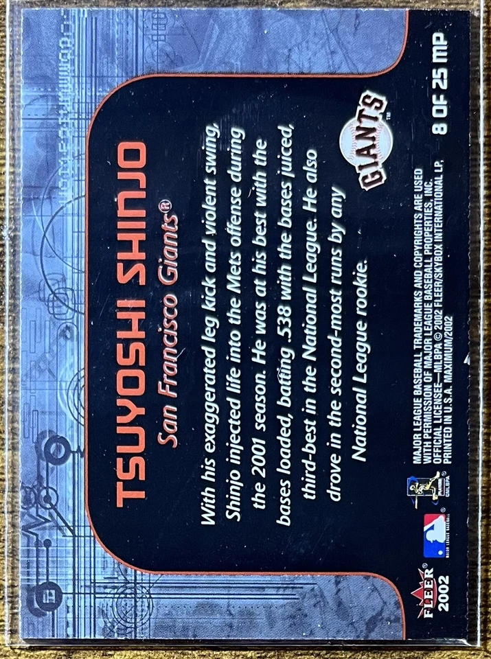 2002 Fleer Maximum Power #8MP Tsuyoshi Shinjo San Francisco Giants RARO - Imagem 2 de 2