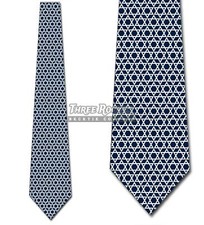 Star of David Tie Jewish Neckties Mens Holiday Passover Navy Tie NWT