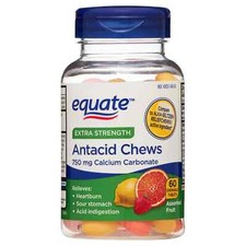 Equate Extra Strength Assorted Fruit Antacid Chewable Tablets 750 mg 60 Count