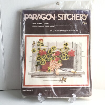 Paragon Stitchery Crewel Embroidery  Kit Just A Little Closer 14x18 Sealed 1981