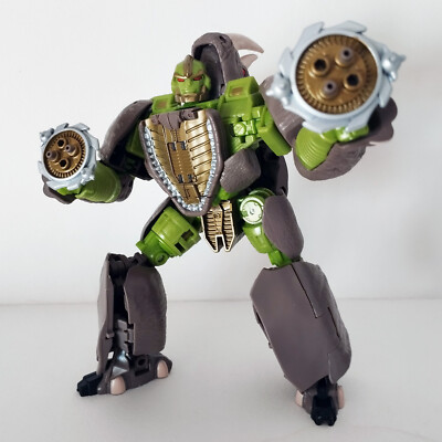TRANSFORMERS WFC KINGDOM: RHINOX (BEAST WARS) + WEAPONS + INSTRUCTIONS