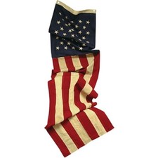 Patriotic Aged Tea Stain Style Slim Stars  Stripes Flag Banner: 20" X 8 FT.