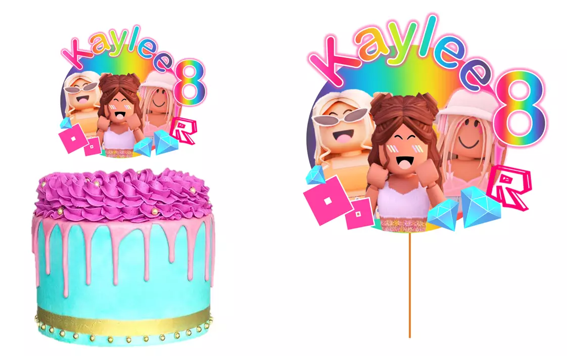 Girls Roblox Printable Cake Topper 