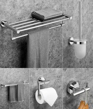 Luxury Chrome Brass Bathroom Accessory Towel Ring Toilet Paper Holder Robe Hook