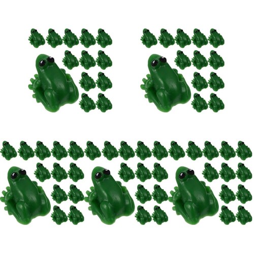 40 Mini Grenouilles En Résine + 4 Feuilles De Lotus - Déco Jardin, Terrarium, Maison De Poupée - DIY Créatif